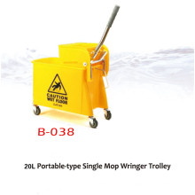 24L/32L/36L Single Mop Wringer Trolley Household Hotel Used Plastic Mop Wringer Bucket